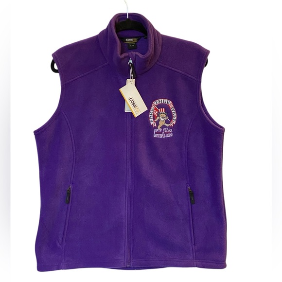 Grateful Dead Fare Thee Well GD50 Purple Women's Zip Fleece Vest X-Large